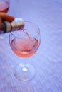 Enjoying a glass of rose wine on the veranda, summer holiday in Italy Royalty Free Stock Photo