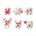 Glass of sake cartoon character with love cute emoticon