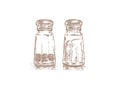 Glass salt shaker and peppermill