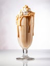 a glass of salted caramel milkshake Royalty Free Stock Photo