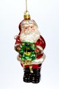 Glass Santa orniment for a Christmas tree Royalty Free Stock Photo