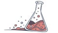 A glass science flask with bubbling red liquid for a laboratory now vector design Generative AI Royalty Free Stock Photo