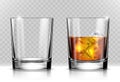 Glass of scotch whiskey and ice Royalty Free Stock Photo