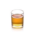 Glass of scotch whiskey isolated over white background.