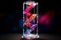 a glass sculpture with colorful crystals