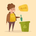 Glass. Separate sorting garbage.