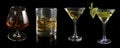 Glass of set of spirits and cocktails Royalty Free Stock Photo