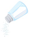 Glass shaker with pouring salt. Condiment cartoon icon