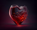 Heart of wine in glass