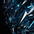 Glass shards isolated on black background. Broken transparent glass shards on a black background to overlay on your Royalty Free Stock Photo