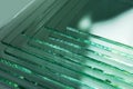 Glass sheets, super clear float glass panels Royalty Free Stock Photo