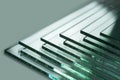 Glass sheets, super clear float glass panels Royalty Free Stock Photo
