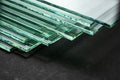 Glass sheets, super clear float glass panels Royalty Free Stock Photo