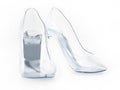 Glass shoes isolated on white background. 3D illustration