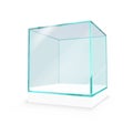 glass showcase cube on a pedestal bottom view.