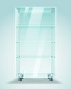 Glass showcase with shelves