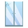 Glass shower stall icon, cartoon style
