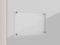 glass sign on wall perspective view, for mockup design Royalty Free Stock Photo