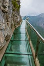 Glass sky pathway in Tianmenshan nature park - China Royalty Free Stock Photo