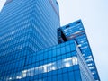 glass skyscrapers in blue evening twilight Royalty Free Stock Photo