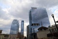 Glass skyscrapers and office buildings in the city skyline on a cloudy day in Nashville Tennessee Royalty Free Stock Photo