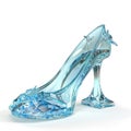 Glass Slipper 3d rendering front view isolate