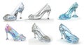 Glass Slipper 3d rendering side view isolate