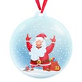 Glass snow ball decorative souvenir with santa claus cartoon character inside Royalty Free Stock Photo