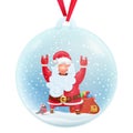 Glass snow ball decorative souvenir with santa claus cartoon character inside Royalty Free Stock Photo