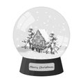 Glass snow ball single icon in monochrome style for design.Christmas vector symbol stock illustration web. Royalty Free Stock Photo