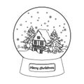 Glass snow ball single icon in outline style for design.Christmas vector symbol stock illustration web. Royalty Free Stock Photo