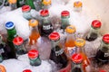 Glass soda bottles