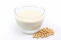 Glass soy milk. Generate Ai Royalty Free Stock Photo