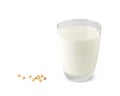 Glass of Soy milk with soybeans isolated on white background Royalty Free Stock Photo