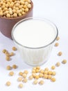 Glass of soy milk on white background. Royalty Free Stock Photo