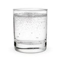 Glass of sparkling water isolated white Royalty Free Stock Photo