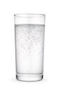 Glass of sparkling water isolated white Royalty Free Stock Photo