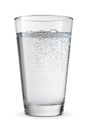 Glass of sparkling water isolated white Royalty Free Stock Photo