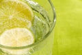 Glass of sparkling water and lemon Royalty Free Stock Photo