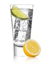 Glass of sparkling water soda drink lemonade Royalty Free Stock Photo