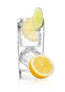 Glass of sparkling water soda drink lemonade Royalty Free Stock Photo