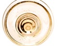 Top view of a glass of sparkling wine Royalty Free Stock Photo