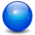 Glass sphere blue 3D icon Royalty Free Stock Photo