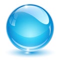 Glass sphere blue Royalty Free Stock Photo