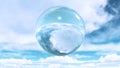 Glass sphere in clouds Royalty Free Stock Photo