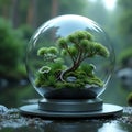 Frosted Pine Jungle Sphere Lush Micro Canopy Royalty Free Stock Photo