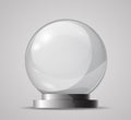 Glass sphere on a stand. Template for the magic ball, souvenir. Empty glass sphere. Crystal ball for fortune tellers. Realistic ve Royalty Free Stock Photo