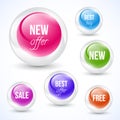 Glass sphere. Vector illustration on white backround. Royalty Free Stock Photo