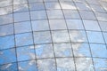 Glass spherical modern building with reflection of blue sky Royalty Free Stock Photo