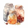 Glass spice jars. AI Generated